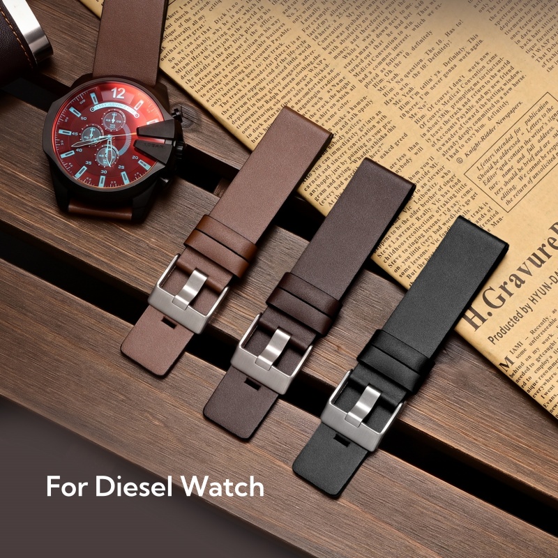 Diesel Watches Smartwatch - Pulseira de Couro Texturizado para Relógio