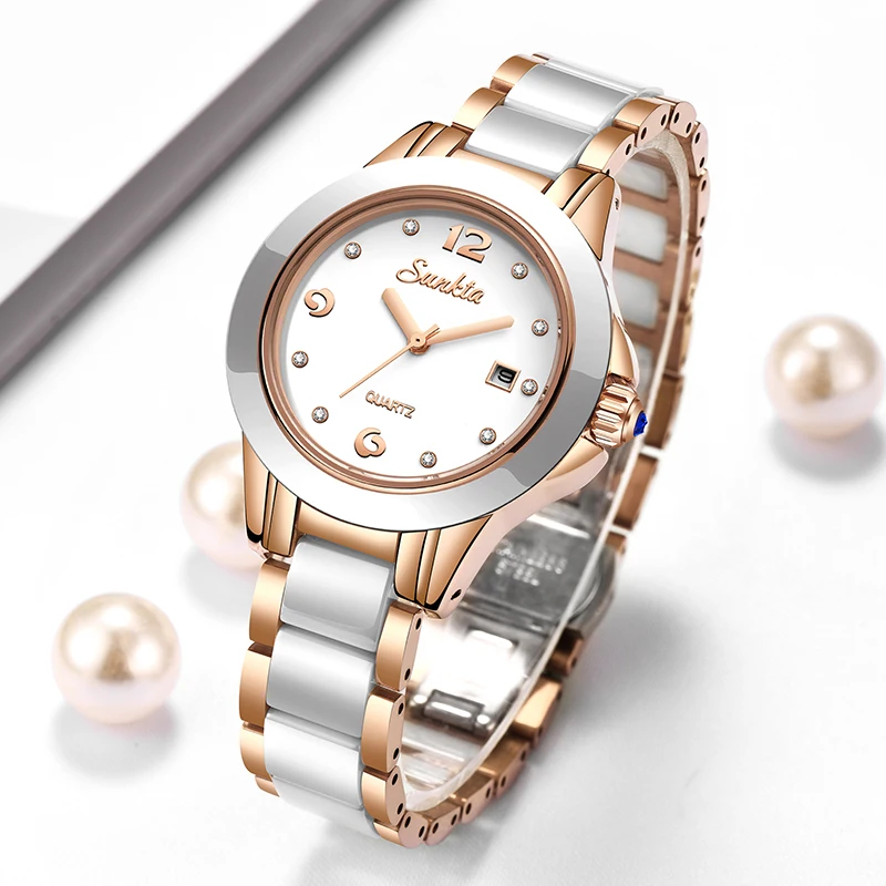 Ladies Fashion Watch - Sunkta moda casual quartzo mulher relógio