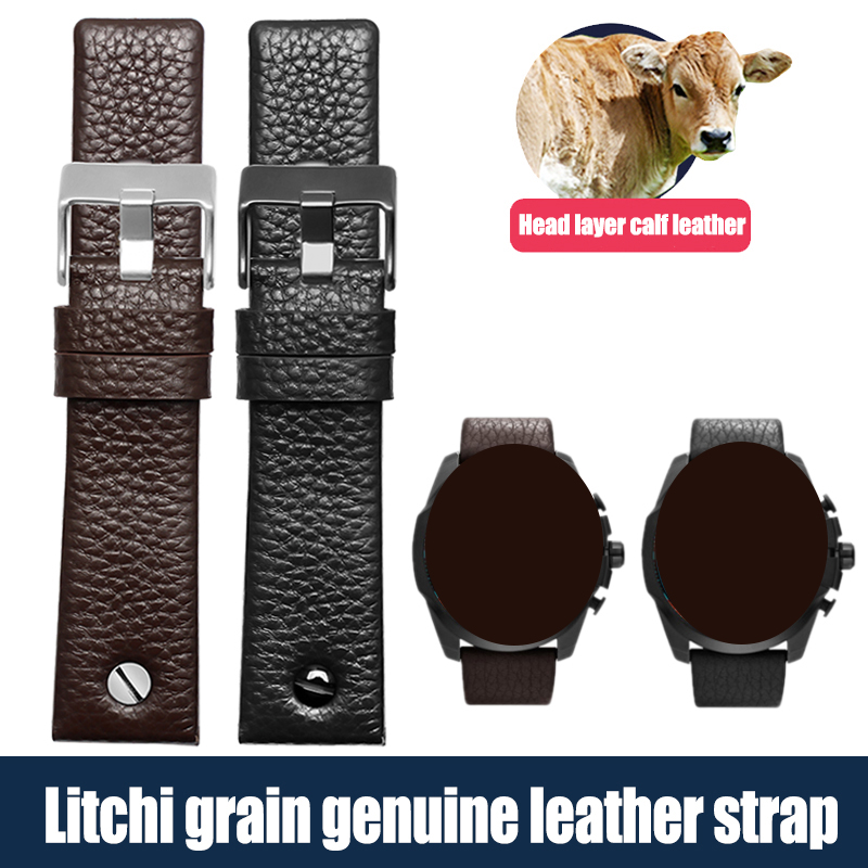 Diesel Watches Smartwatch - Pulseira de couro genuíno 24mm 26mm