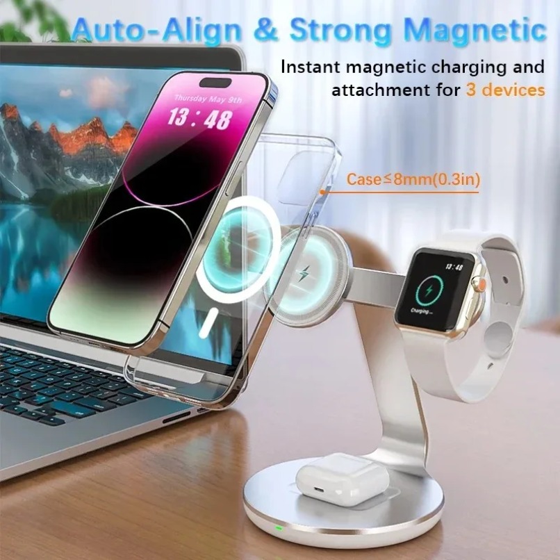 Carregador sem fio 3 em 1 com  - Smartwatch Apple Watch avaliação e preço